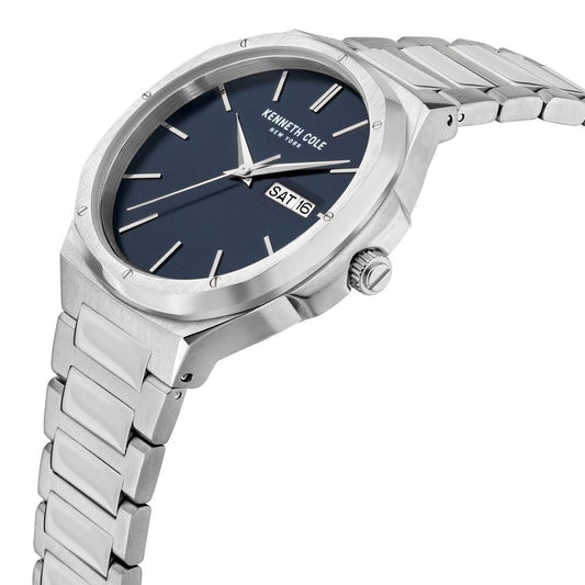 Kenneth Cole Quartz Analog Blue Dial Stainless Steel Strap Watch For Men