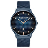 Kenneth Cole Blue Dial Quartz Analog with Date Stainless Steel Strap Watch for Men