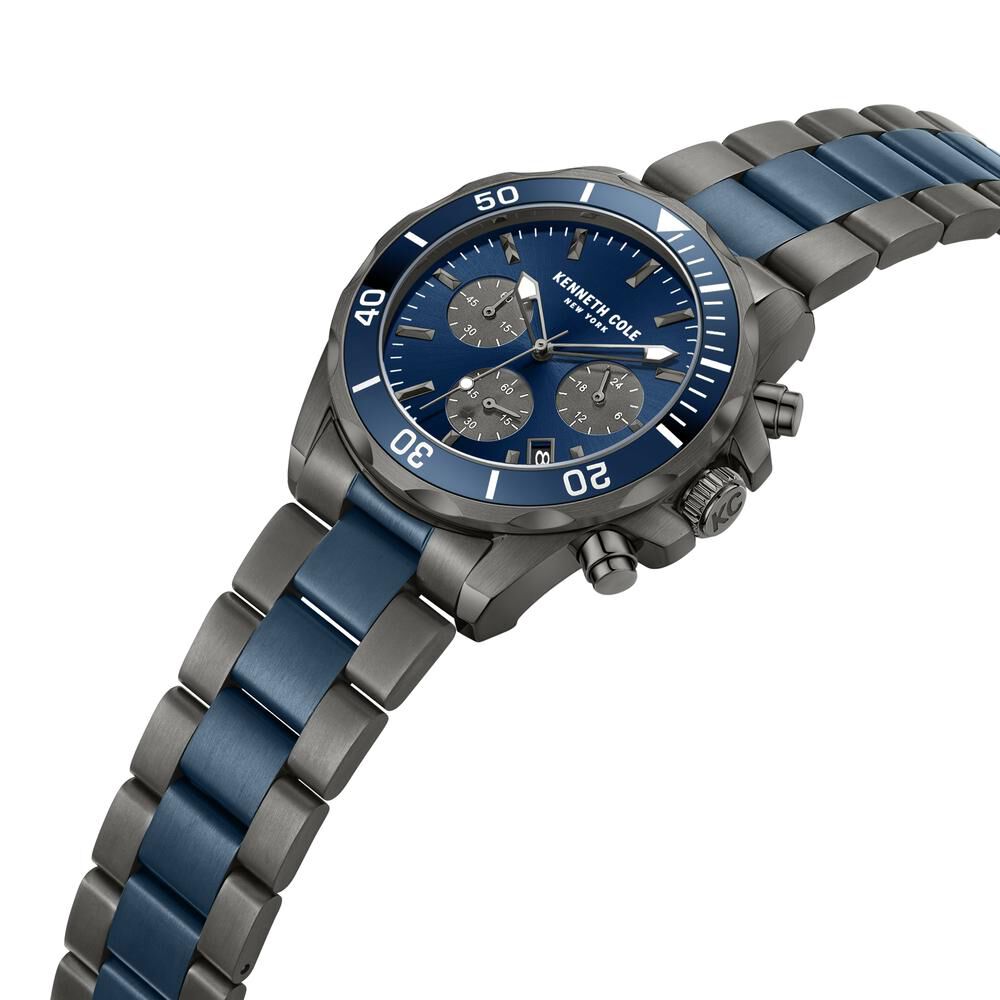Kenneth Cole Quartz Chronograph Blue dial Stainless Steel Strap Watch for Men