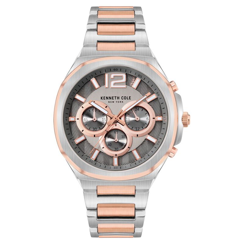 Kenneth Cole Quartz Chronograph Grey Dial Stainless Steel Strap Watch For Men