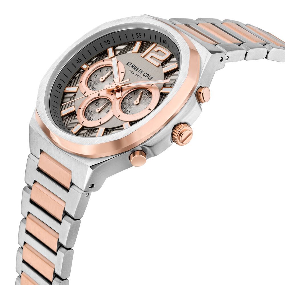 Kenneth Cole Quartz Chronograph Grey Dial Stainless Steel Strap Watch for Men NEKCWGI2104902MN
