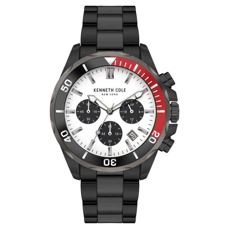 Kenneth Cole Quartz Chronograph White Dial Stainless Steel Strap Watch For Men