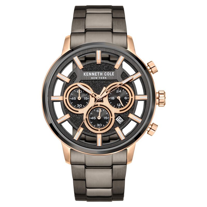Kenneth Cole Quartz Chronograph Grey Dial Stainless Steel Strap Watch For Men