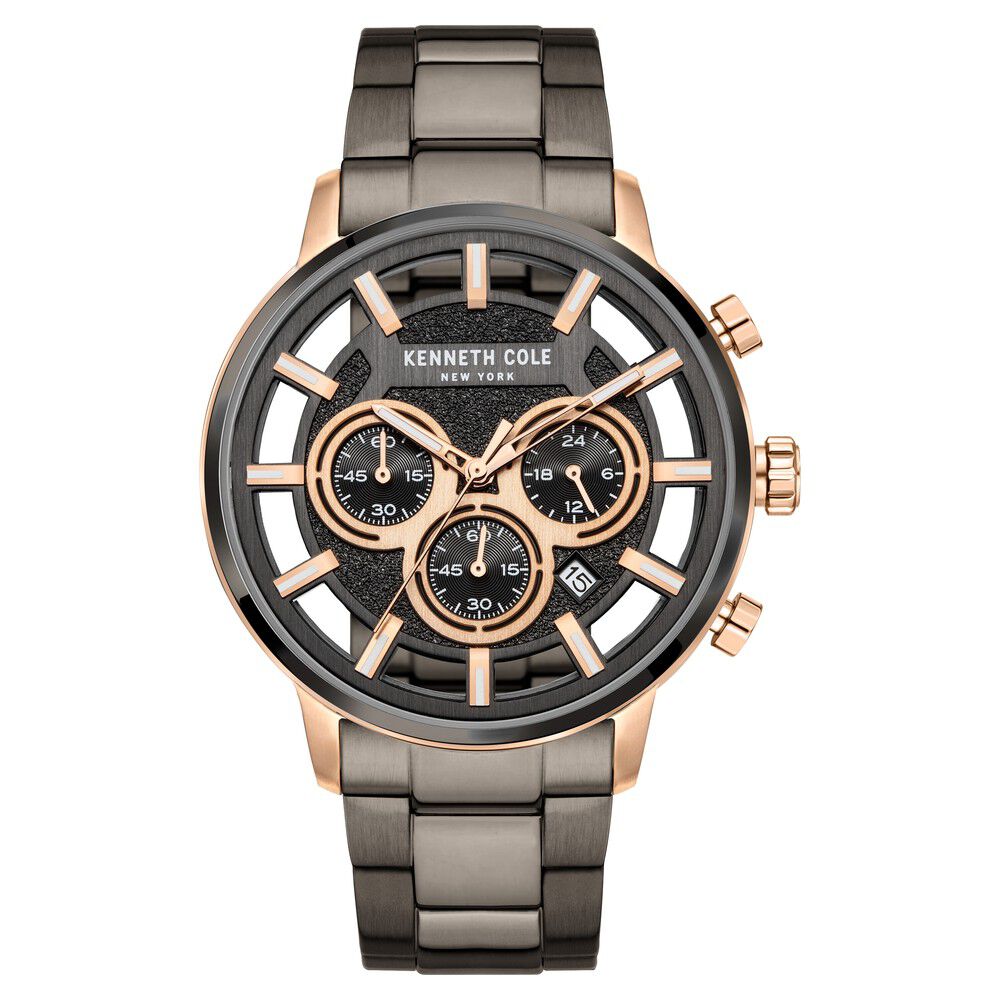 Kenneth Cole Quartz Chronograph Grey Dial Stainless Steel Strap Watch for Men NEKCWGI2105202MN