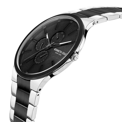 Kenneth Cole Black Dial Stainless Steel Strap Watch For Men