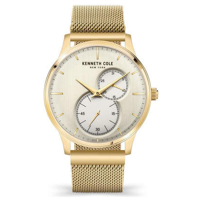 Kenneth Cole Quartz Analog Champagne Dial Stainless Steel Strap Watch for Men-NTKCWGK2125202MN