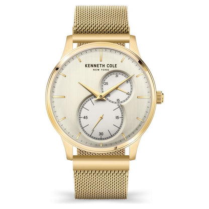 Kenneth Cole Quartz Analog Champagne Dial Stainless Steel Strap Watch for Men NEKCWGK2125202MN