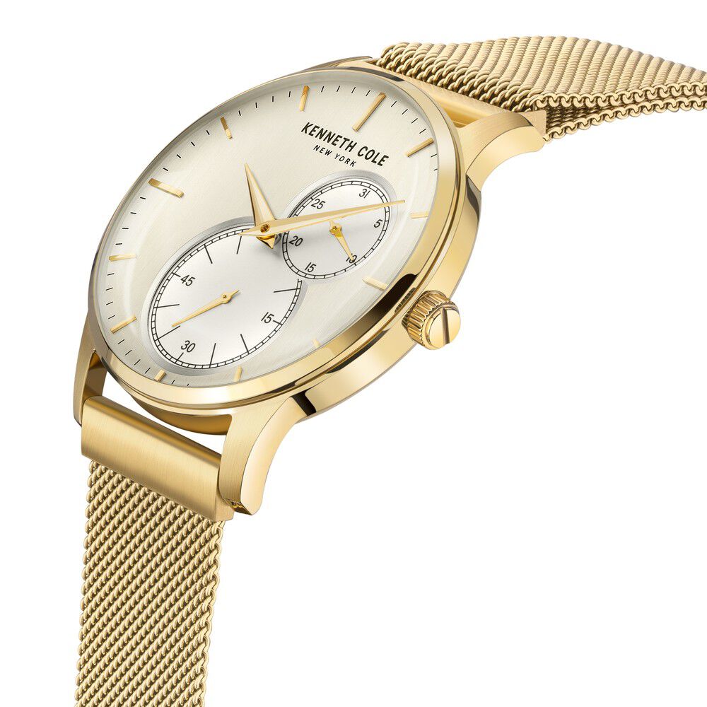 Kenneth Cole Quartz Analog Champagne Dial Stainless Steel Strap Watch For Men