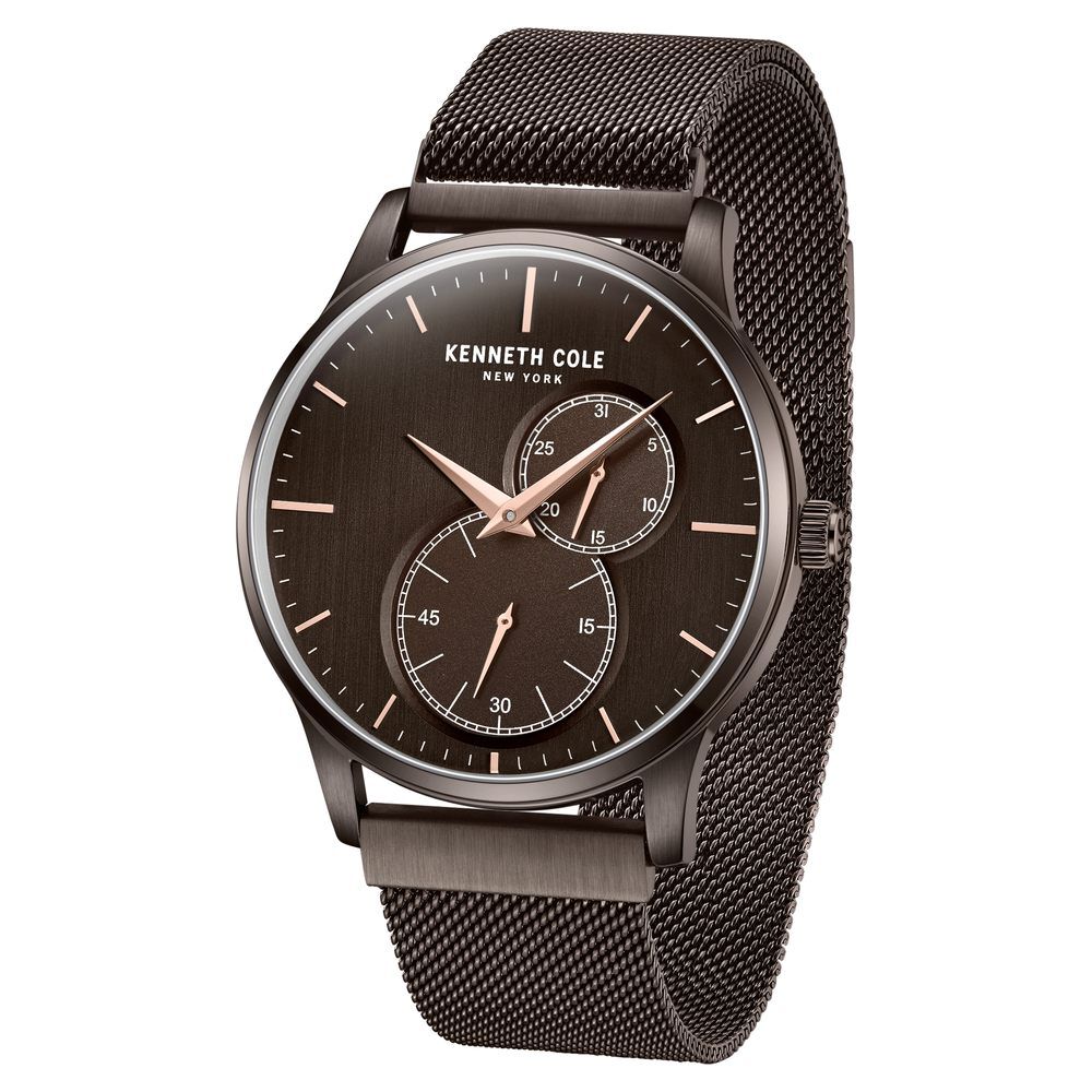 Kenneth Cole Multifunction Brown Dial Stainless Steel Strap Watch For Men KCWGK2125204MN