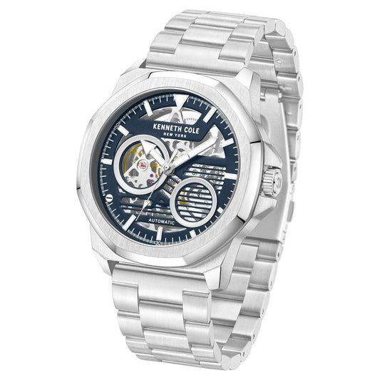Kenneth Cole Automatic Blue dial Stainless Steel Strap Watch for Men