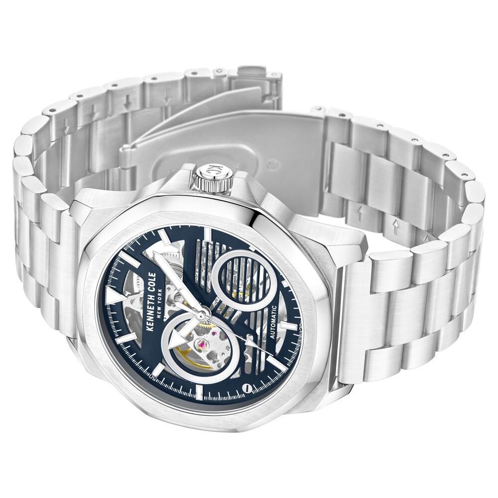 Kenneth Cole Automatic Blue dial Stainless Steel Strap Watch for Men