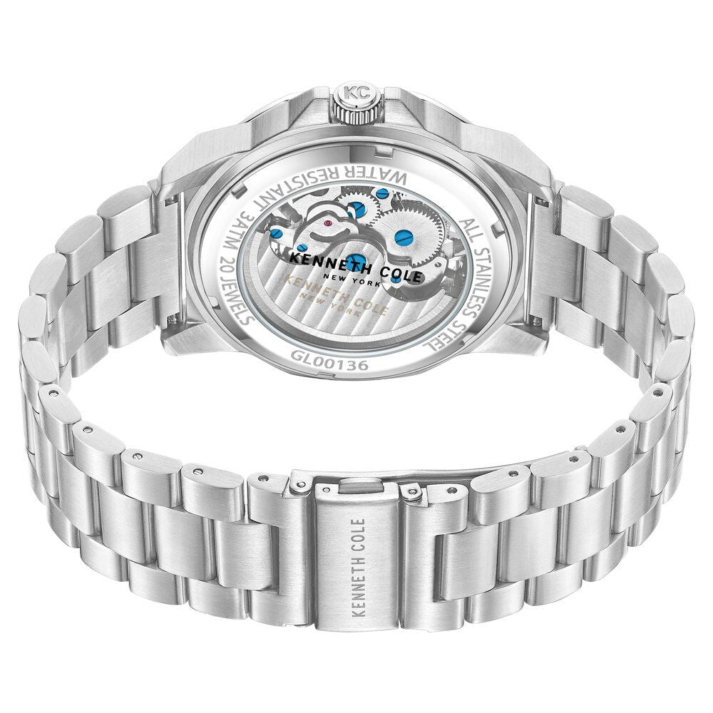 Kenneth Cole Automatic Blue dial Stainless Steel Strap Watch for Men