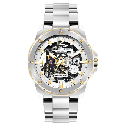 Kenneth Cole Automatic White Dial Stainless Steel Strap Watch For Men