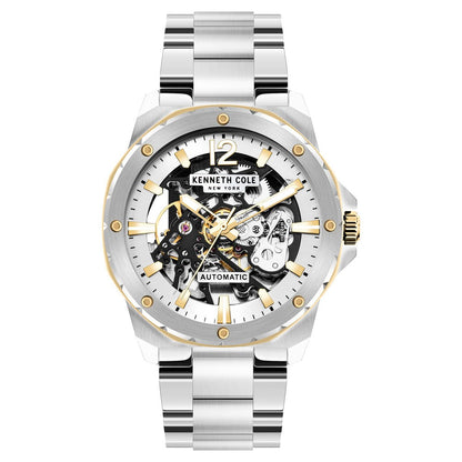Stylish Kenneth Cole Automatic Men's Watch - White Dial & Steel Strap