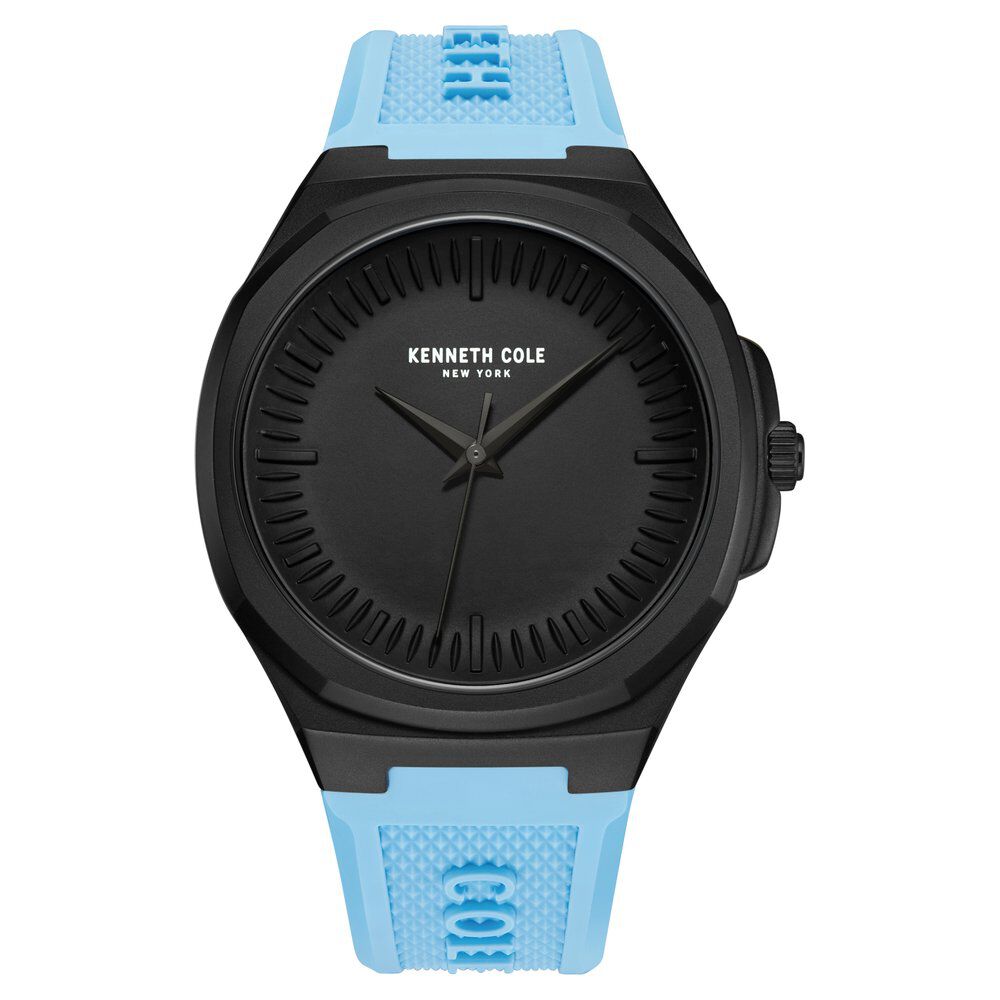 Kenneth Cole Quartz Analog Black dial Silicone Strap Watch for Men KCWGM0020801MN