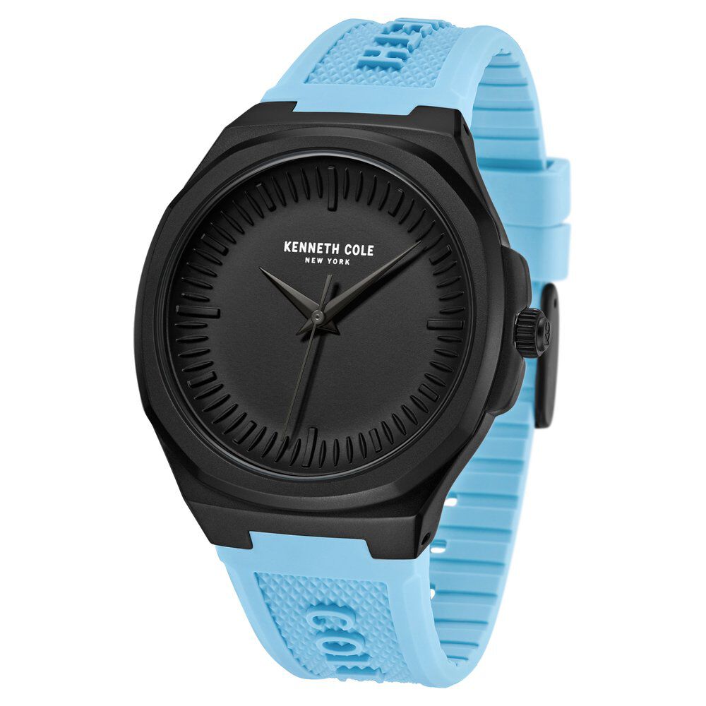 Kenneth Cole Quartz Analog Black Dial Silicone Strap Watch For Men