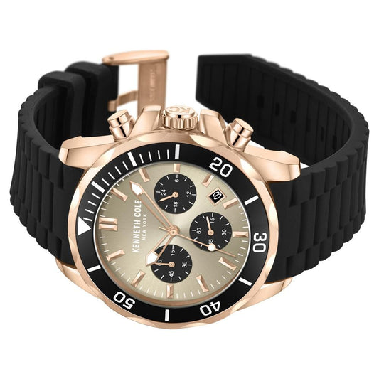 Kenneth Cole Quartz Chronograph Grey Dial Silicone Strap Watch For Men