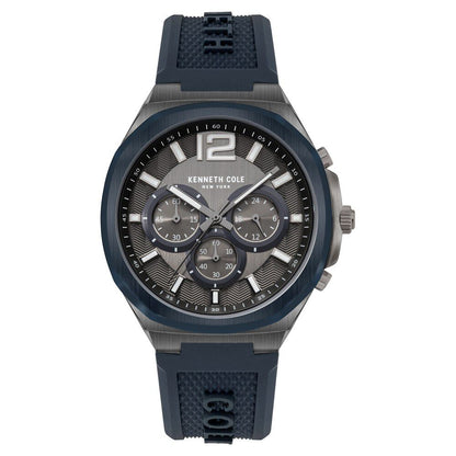 Kenneth Cole Quartz Chronograph Grey Dial Silicone Strap Watch for Men NEKCWGO2104903MN