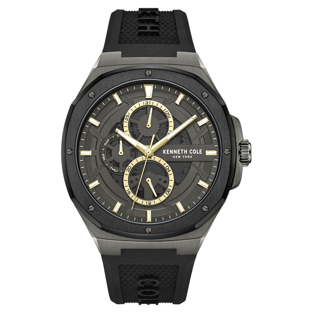 Kenneth Cole Multifunction Grey Dial Silicone Strap Watch For Men KCWGQ0047202MN