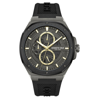 Kenneth Cole Multifunction Grey Dial Silicone Strap Watch For Men KCWGQ0047202MN