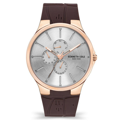 Kenneth Cole Grey Dial Silicone Strap Watch For Men KCWGQ2123502MN