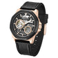 Kenneth Cole Automatic Black Dial Leather Strap Watch For Men