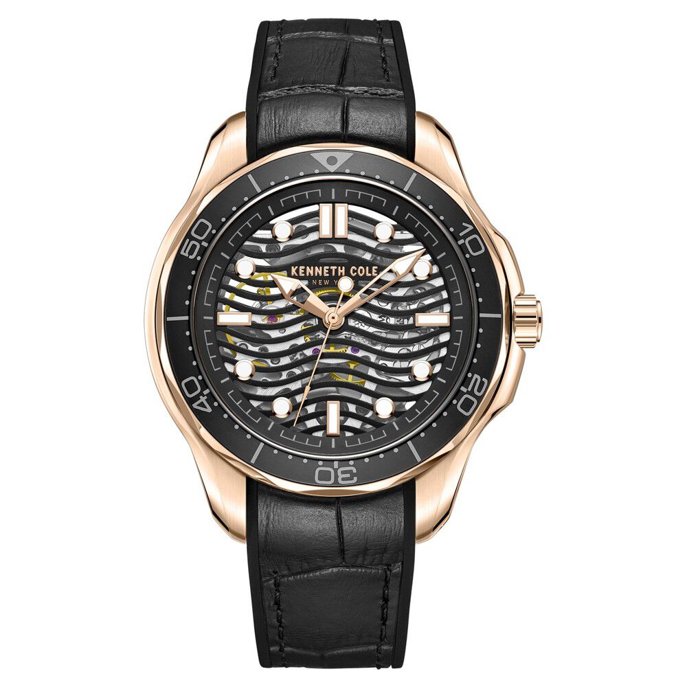 Kenneth Cole Black Dial Automatic Watch for Men NEKCWGR2220901MN