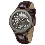 Kenneth Cole Automatic Grey Dial With Brown Leather Strap Watch For Men KCWGX0046203MN
