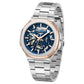 Kenneth Cole Automatic Blue Dial With Silver Stainless Steel Strap Watch For Men-NTKCWGY0046201MN
