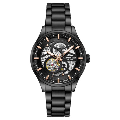 Kenneth Cole Automatic Black Dial With Black Stainless Steel Strap Watch For Men KCWGY0046403MN