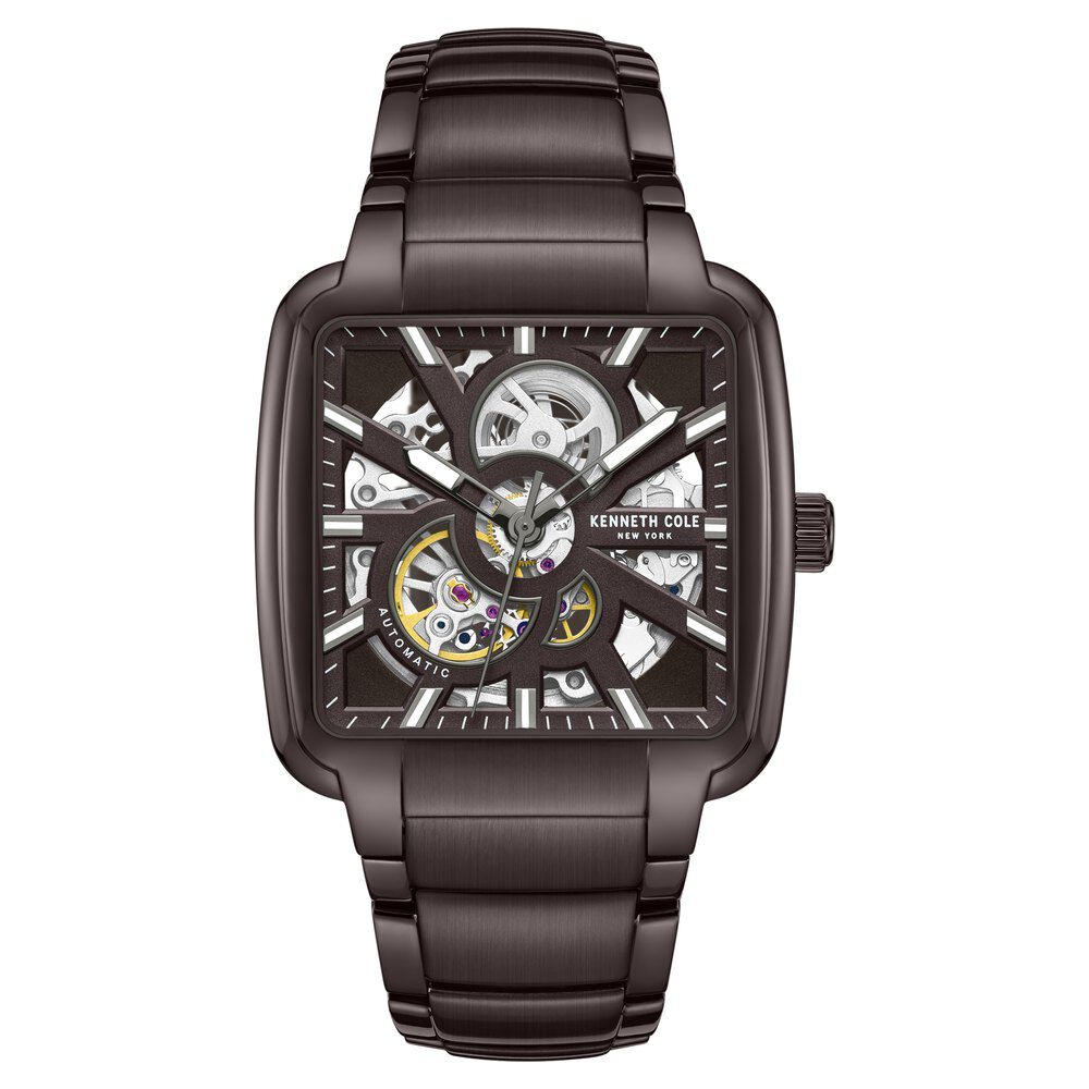 Kenneth Cole Automatic Brown Dial With Brown Stainless Steel Strap Watch For Men-NTKCWGY0046501MN