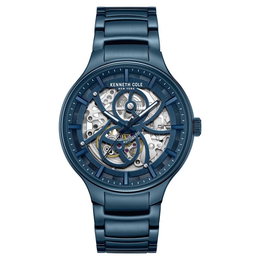 Kenneth Cole Automatic Blue Dial Stainless Steel Strap Watch For Men-NTKCWGY0059802MN
