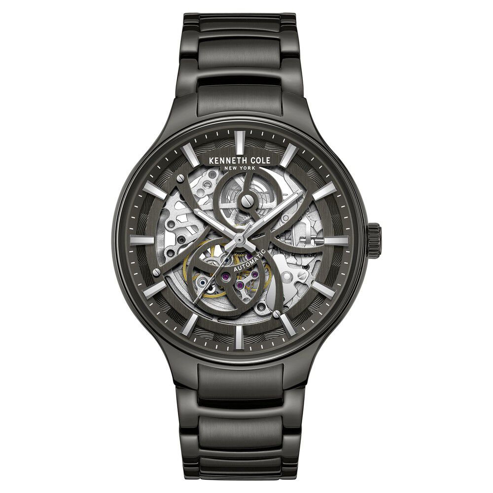 Kenneth Cole Automatic Grey Dial Stainless Steel Strap Watch For Men-NTKCWGY0059804MN