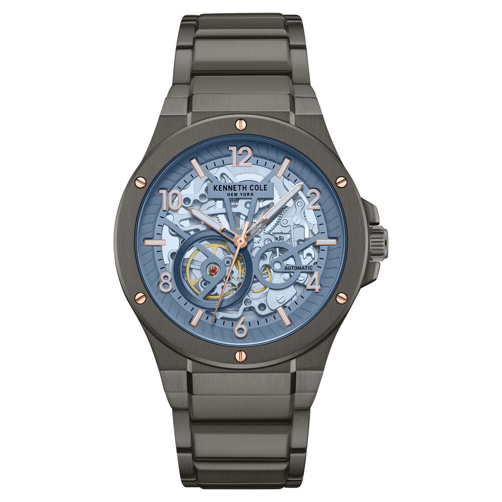 Kenneth Cole Black Automatic Stainless Steel Bracelet Watch For Men-NTKCWGY0063301MN