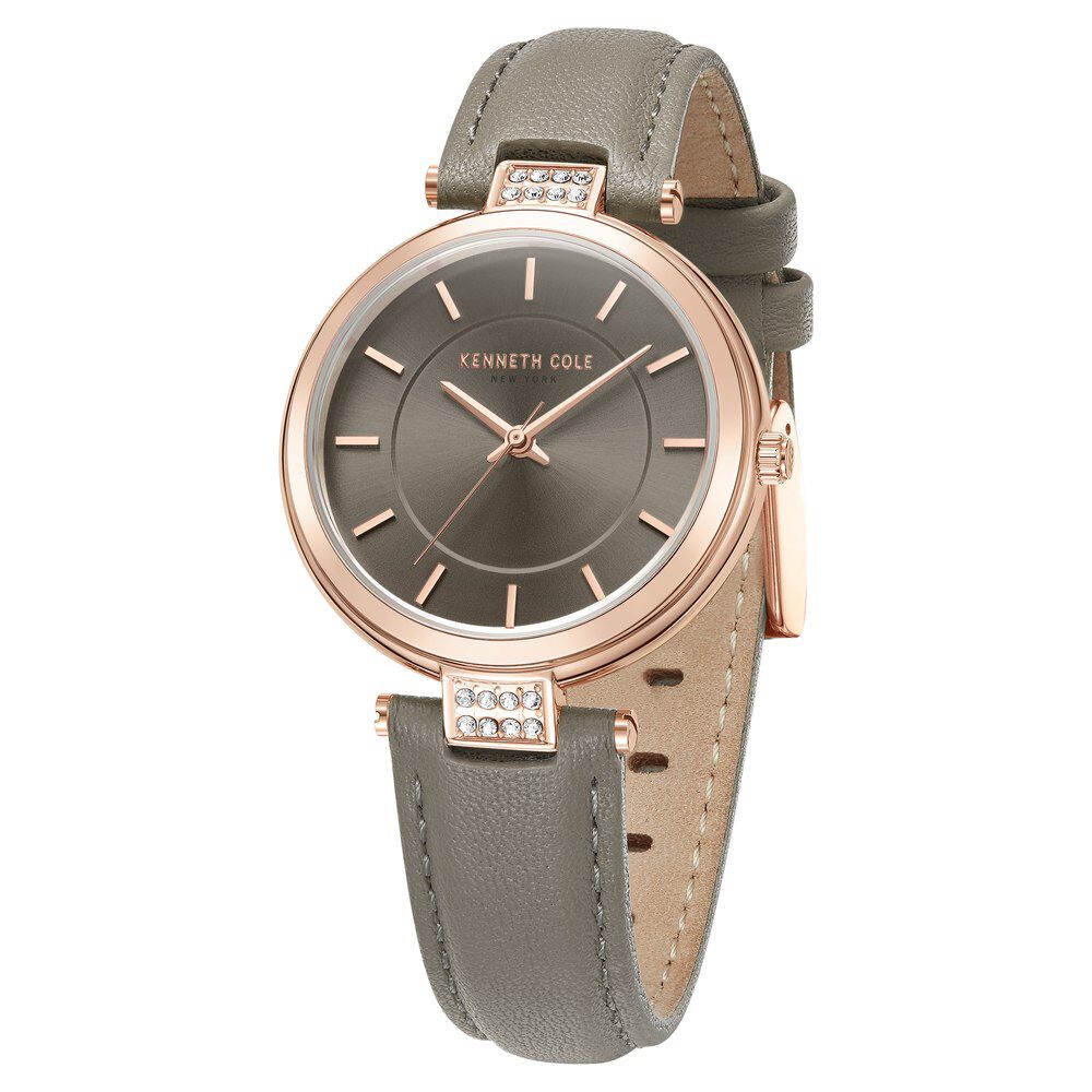 Kenneth Cole Quartz Analog Brown Dial Antique Leather Strap Watch For Women