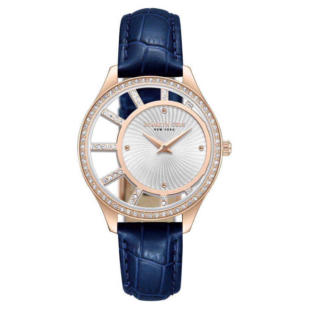 Kenneth Cole Quartz Analog Silver Dial Leather Strap Watch For Women KCWLA0061601LD