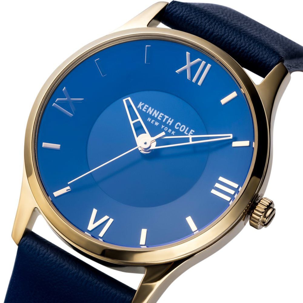 Kenneth Cole Quartz Analog Blue Dial Leather Strap Watch for Women