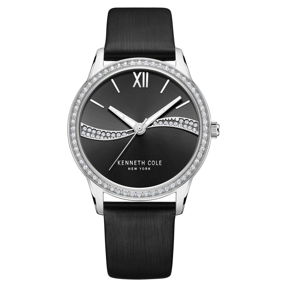 Kenneth Cole Quartz Analog Black Dial Leather Strap Watch for Women KCWLA2219601LD