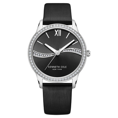 Kenneth Cole Quartz Analog Black Dial Leather Strap Watch for Women KCWLA2219601LD