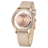 Kenneth Cole Quartz Analog Rose Gold Dial Leather Strap Watch for Women KCWLA2220103LD