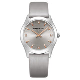 Kenneth Cole Quartz Analog Grey Dial Leather Strap Watch for Women