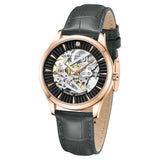 Kenneth Cole Automatic Black Dial Leather Strap Watch for Women KCWLE2235502LD