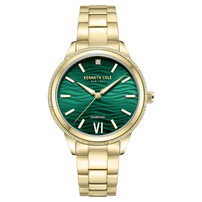Kenneth Cole Quartz Analog Green Dial Metal Strap Watch For Women