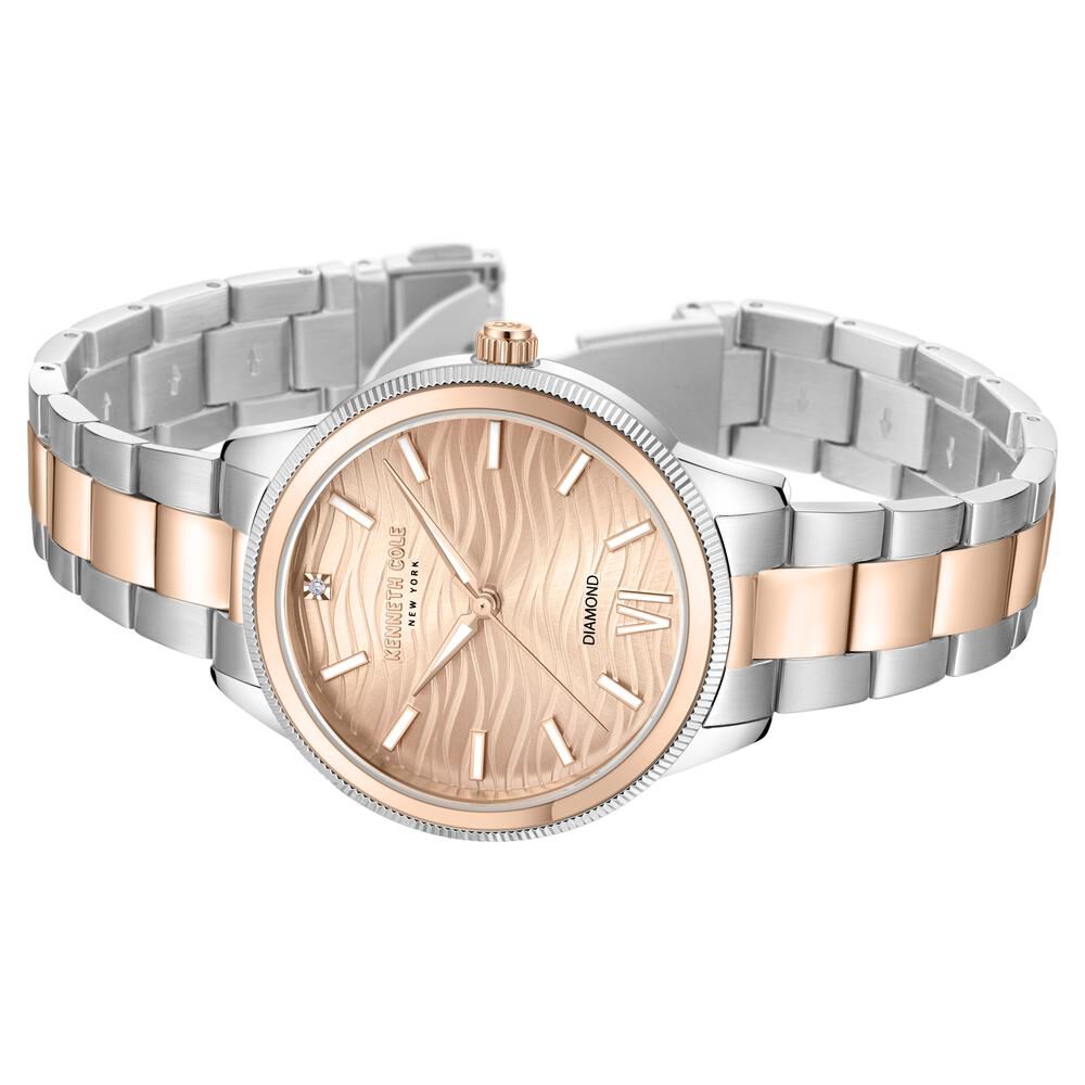 Kenneth Cole Quartz Analog Pink Dial Stainless Steel Strap Watch For Women