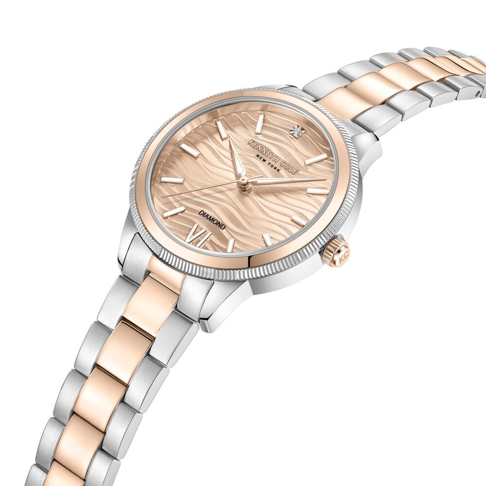 Kenneth Cole Quartz Analog Pink Dial Stainless Steel Strap Watch For Women