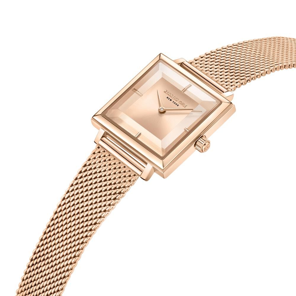 Kenneth Cole Quartz Analog Rose Gold Dial Metal Strap Watch For Women