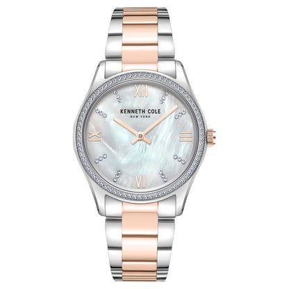 Kenneth Cole Quartz Analog Mother Of Pearl Dial Stainless Steel Strap Watch For Women KCWLG0048301LD