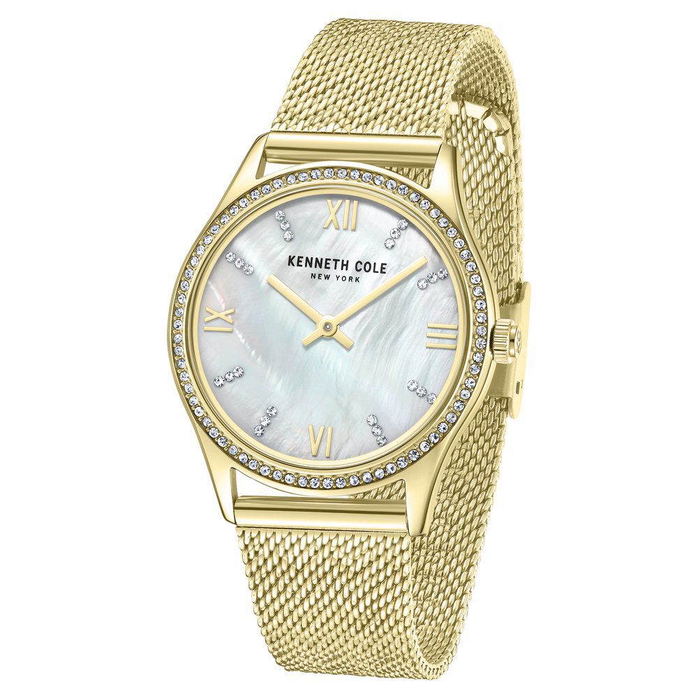 Kenneth Cole Quartz Analog Mother Of Pearl Dial Stainless Steel Strap Watch For Women KCWLG0048303LD