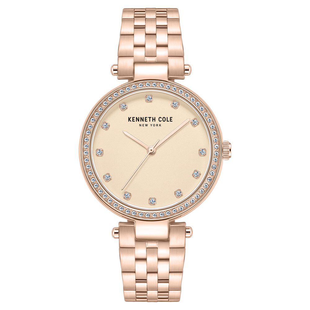 Kenneth Cole Quartz Analog Rose Gold Dial Stainless Steel Strap Watch For Women KCWLG0048502LD
