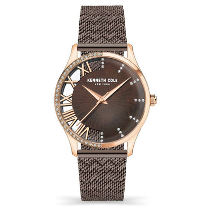 Kenneth Cole Quartz Analog Brown Dial Stainless Steel Strap Watch For Women